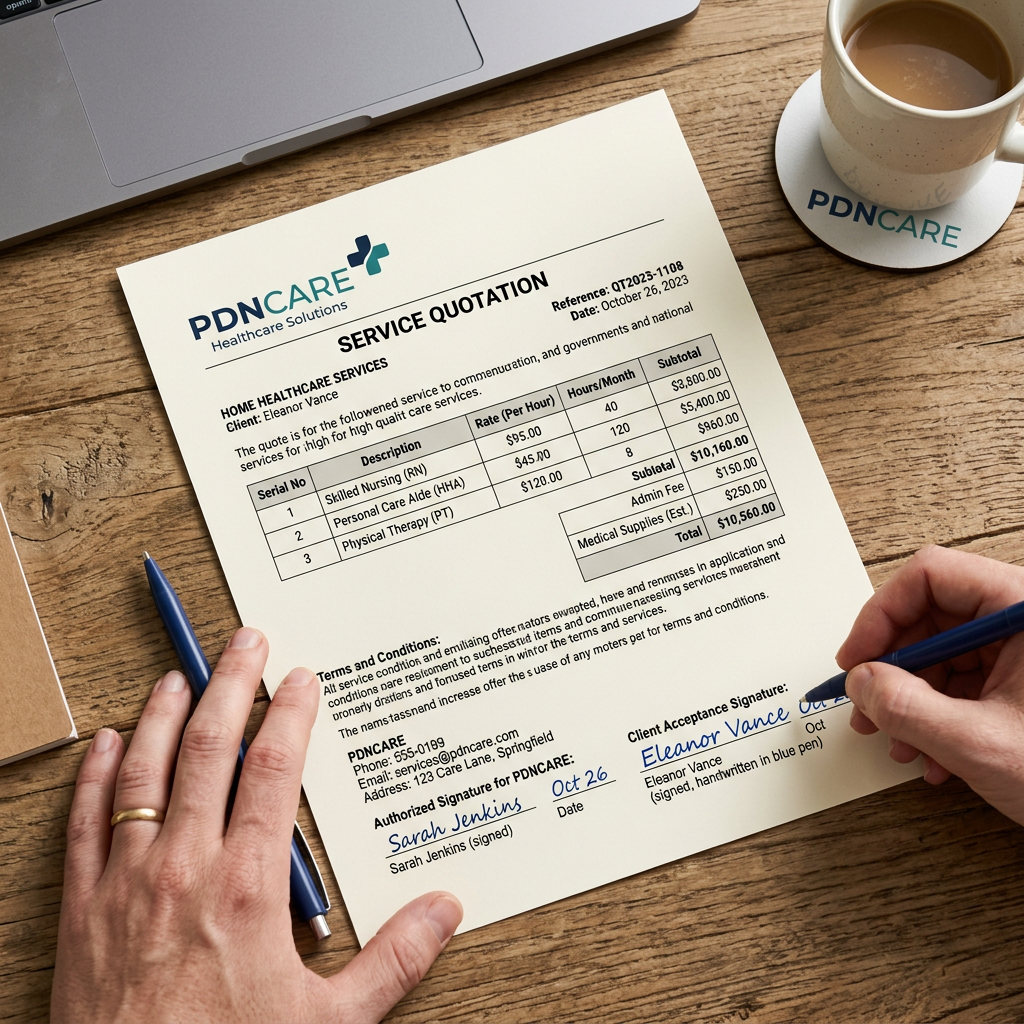 PDNCARE service quotation document